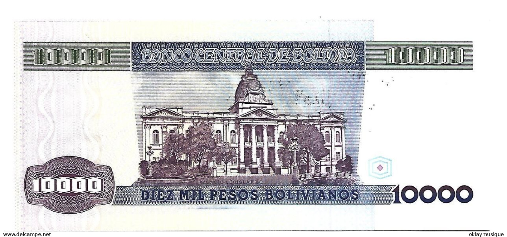10000 Pesos Bolivianos 1984  Portrait Du Maréchal Andres De Santa Cruz (bolivie) - Bolivie