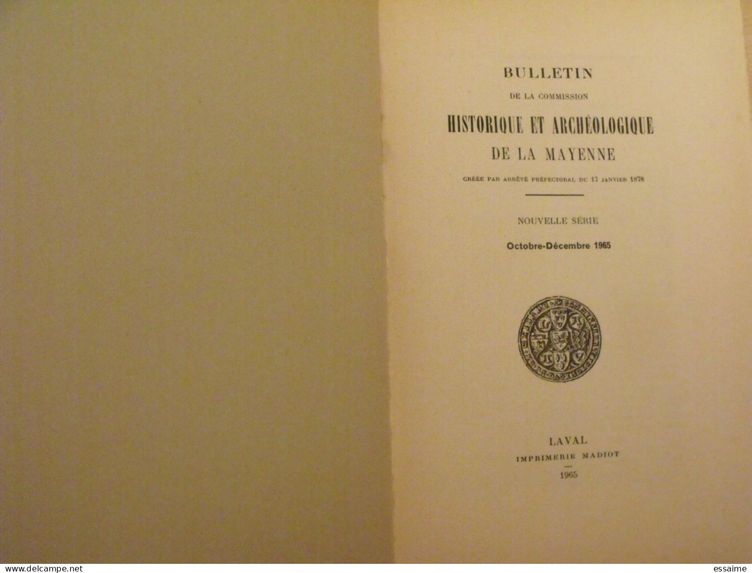 Bulletin Historique Et Archéologique De La Mayenne. 1965, N° 8 (237) . Laval Chateau-Gontier. Goupil. - Pays De Loire