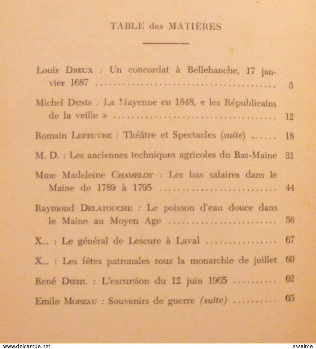 Bulletin Historique Et Archéologique De La Mayenne. 1966, N° 12 (238) . Laval Chateau-Gontier. Goupil. - Pays De Loire