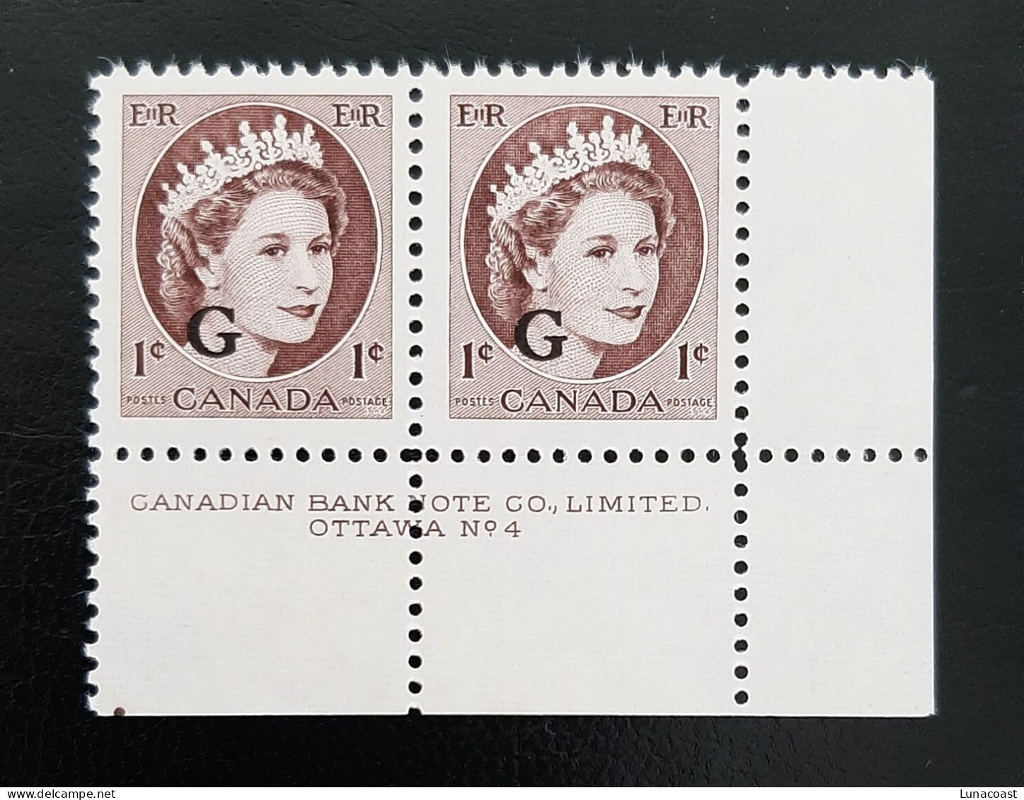 Canada 1955 MNH Sc O40** 1c Queen Elizabeth Wildling With G - Ongebruikt