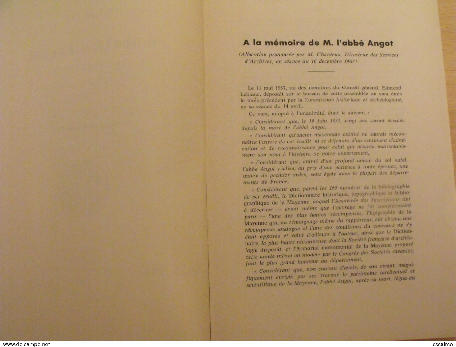 Bulletin Historique Et Archéologique De La Mayenne. 1968, N° 20 (240) . Laval Chateau-Gontier. Goupil. - Pays De Loire