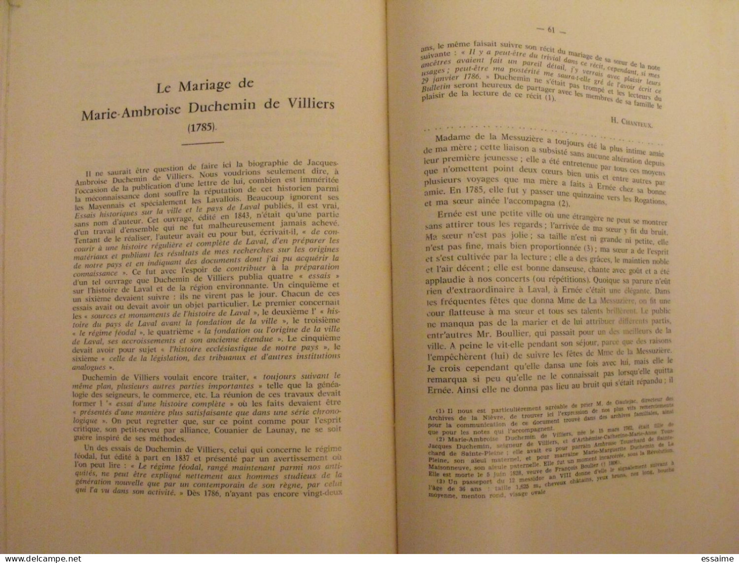 bulletin historique et archéologique de la Mayenne. 1968, n° 20 (240) . Laval Chateau-Gontier. Goupil.