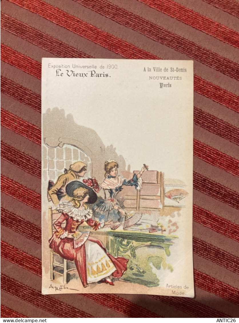 CPA PARIS.EXPOSITION UNIVERSELLE DE 1900.LE VIEUX PARIS.ILLUSTRATEUR ROBIDA GRANDS MAGASINS ARTICLES DE MODE - Robida