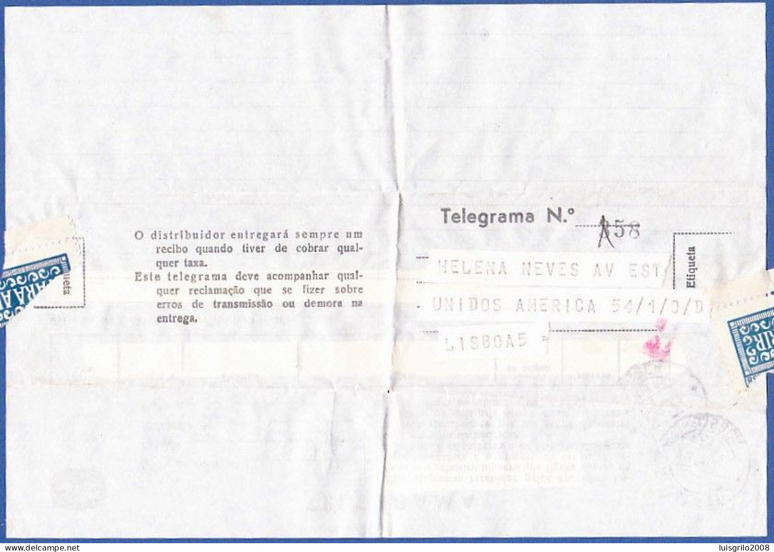 Telegram/ Telegrama - Reguengo Do Fetal, Leiria > Lisboa -|- Postmark - Alvalade. Lisboa. 1971 - Lettres & Documents