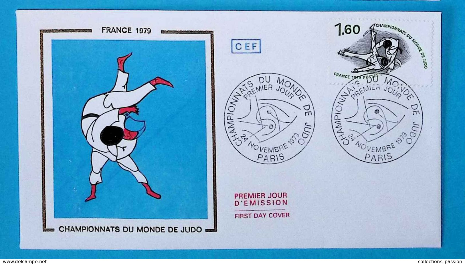 FDC, 1 Er Jour, Sports, Championnats Du Monde De Judo, 24 Novembre 1979, PARIS, CEF - 1970-1979