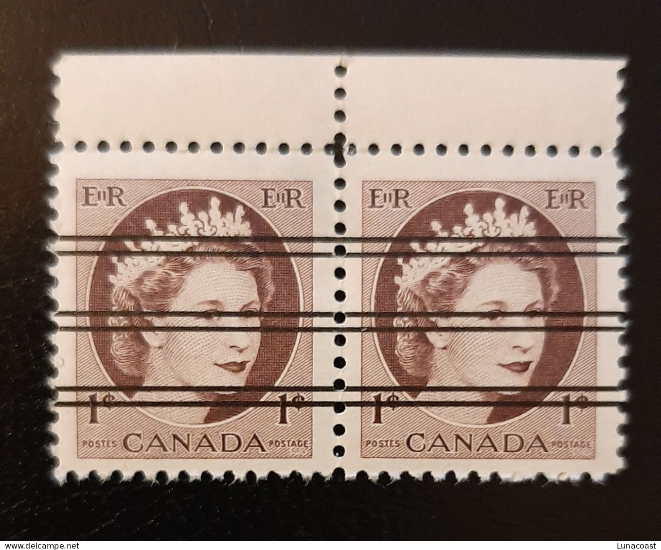 Canada 1954 MNH Sc 337xx** 1c Queen Elizabeth Wildling Precancelled - Neufs
