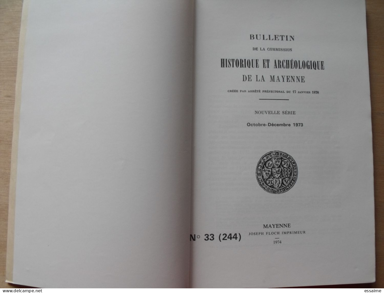 Bulletin Historique Et Archéologique De La Mayenne. 1973, N° 33 (244) . Laval Chateau-Gontier. Goupil. Girouette - Pays De Loire