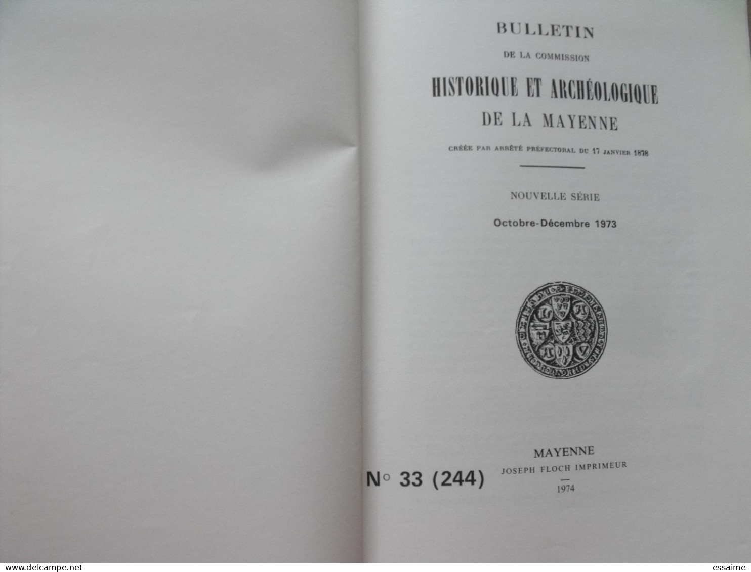 bulletin historique et archéologique de la Mayenne. 1973, n° 33 (244) . Laval Chateau-Gontier. Goupil. girouette