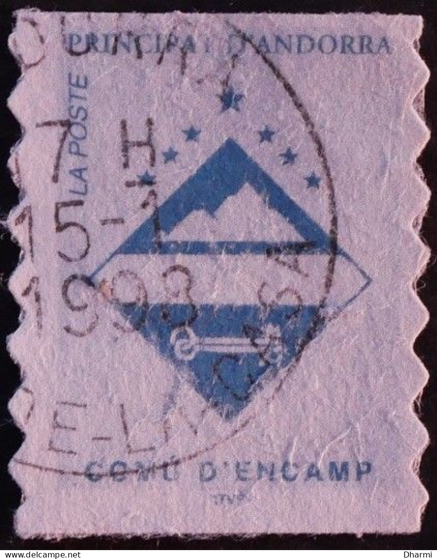 ANDORRE FR 1997 N°485 AUTO ADHESIF OBLITERE - BLASON ENCAMP - USED - Gebruikt