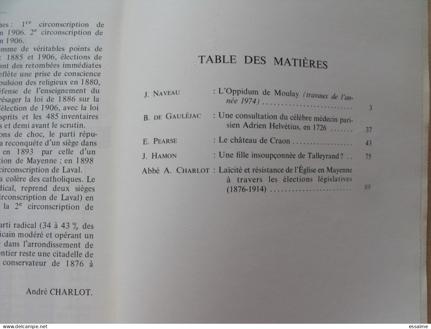 Bulletin Historique Et Archéologique De La Mayenne. 1974, N° 37 (245) . Laval Chateau-Gontier. Goupil. Girouette - Pays De Loire