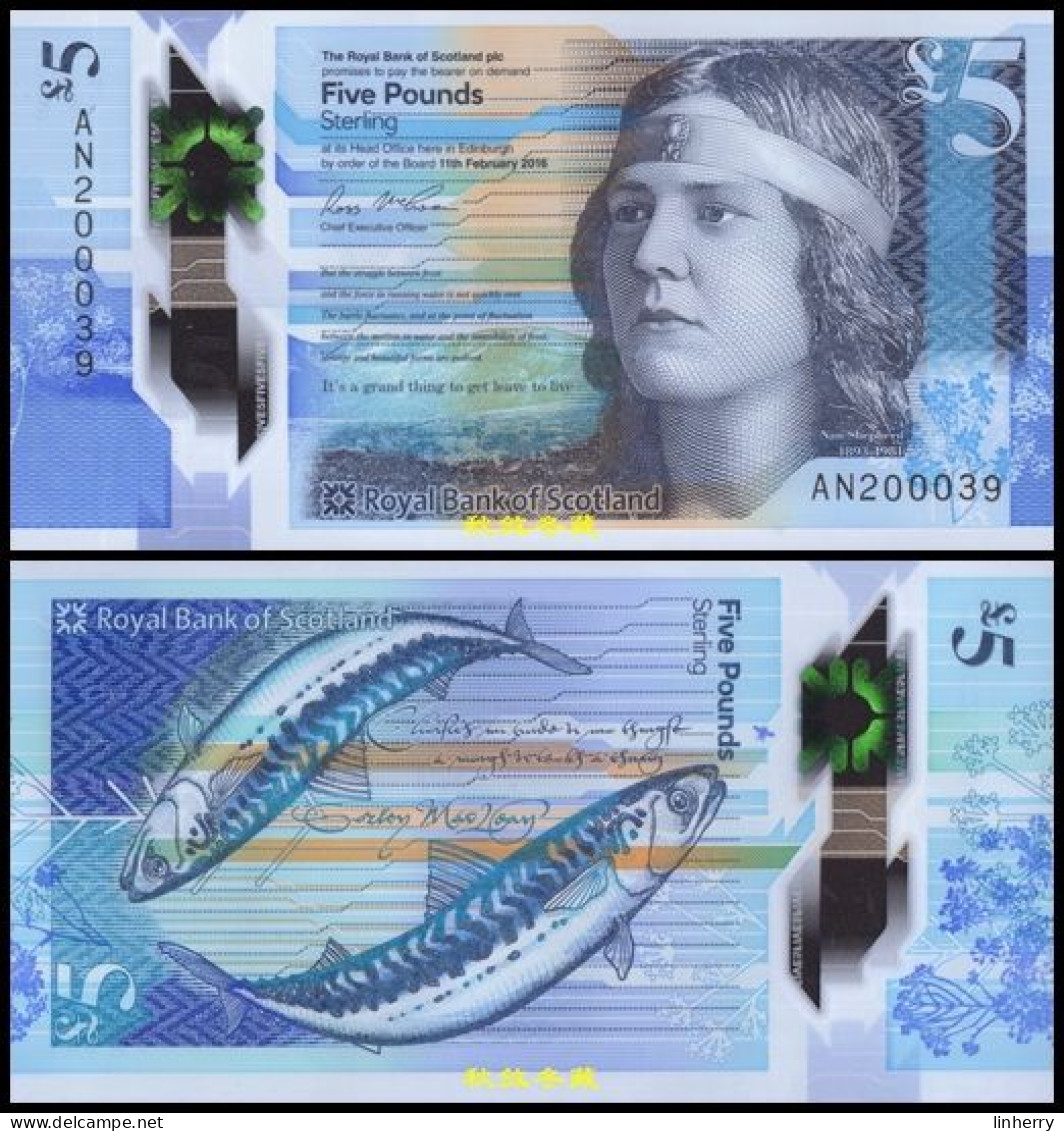 Scotland, Royal Bank Of Scotland £5, (2016), Polymer, UNC - 5 Pounds