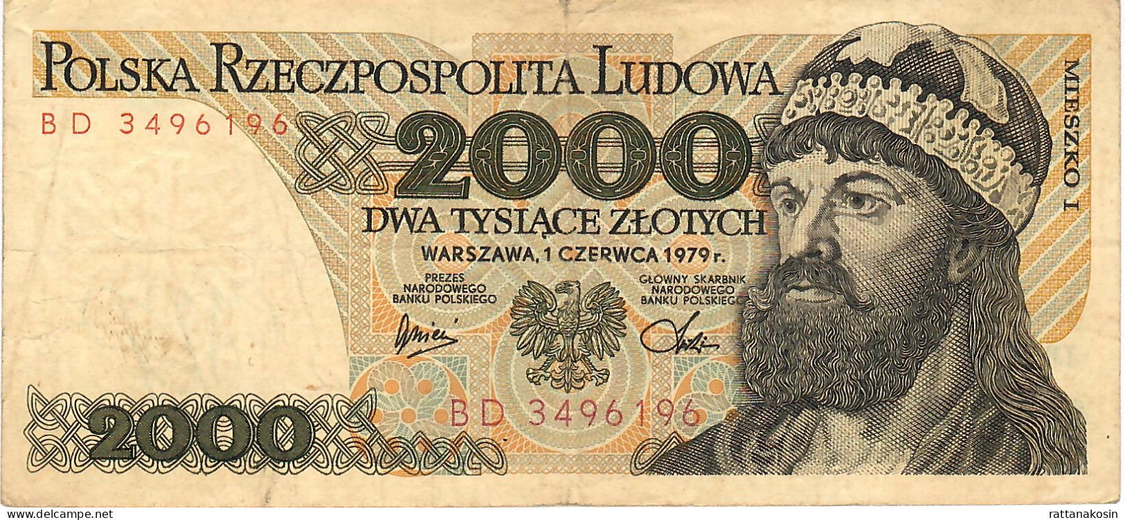 POLAND P147b 2000 ZLOTYCH 1979  AVF  NO P.h. - Polonia