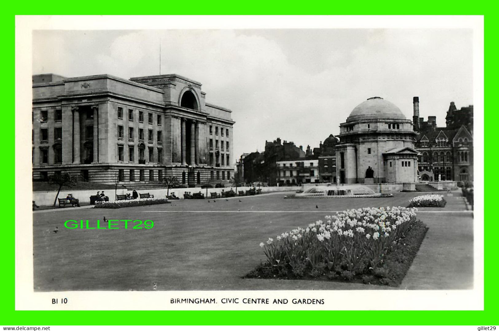 BIRMINGHAM, WARWICKSHIRE, UK - CIVIC CENTRE AND GARDENS - REAL PHOTOGRAPH - MASON'S - - Birmingham