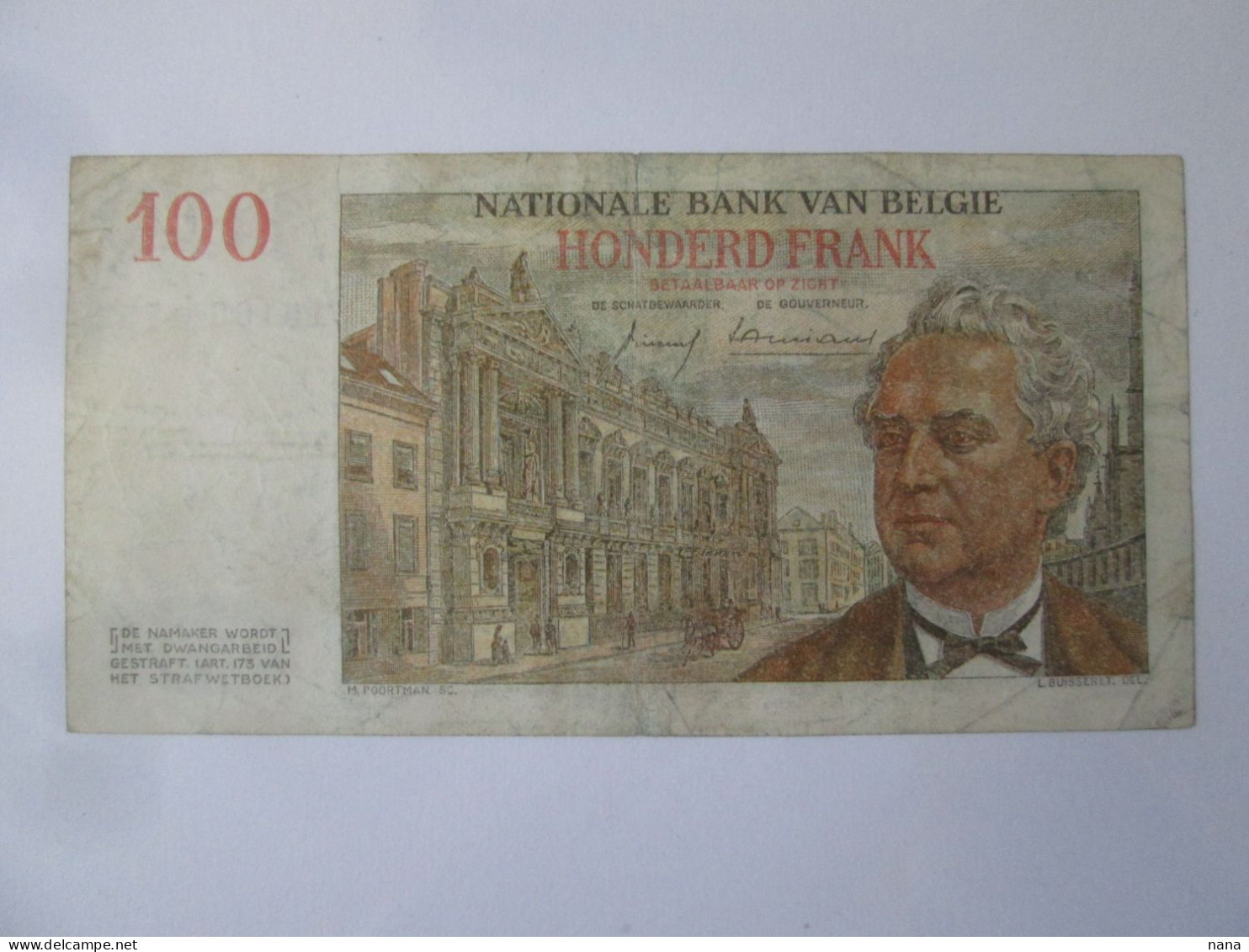 Belgium 100 Francs 1959 See Pictures - 100 Francos