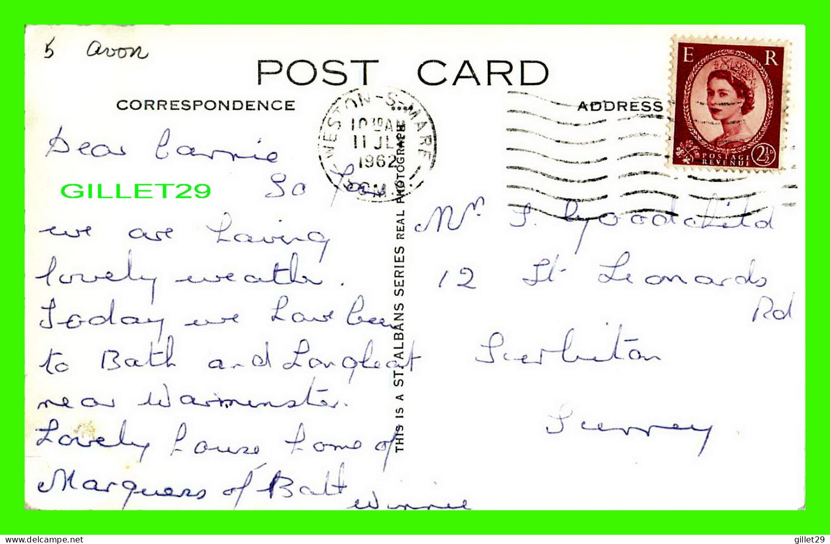 WESTON-SUPER-MARE, SOMERSET, UK - 6 MULTIVUES - TRAVEL IN 1962 -  ST ALBANS SERIES - REAL PHOTOGRAPH - - Weston-Super-Mare
