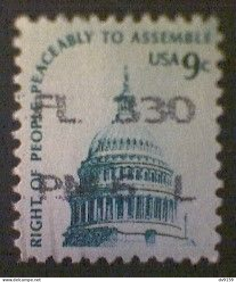 United States, Scott #1591, Used(o), 1975, Capitol Dome, 9¢, Slate Green On Gray Paper - Usados