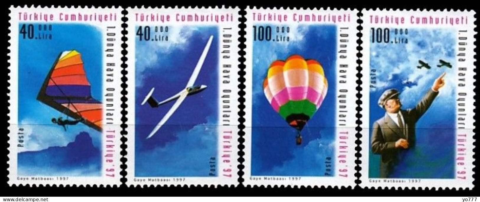 (3126-29) TURKEY 1st WORLD AIR GAMES MNH** - Neufs