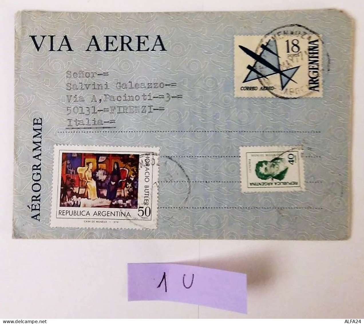 AEROGRAMMA VIAGGIATO ARGENTINA (1U - Airmail