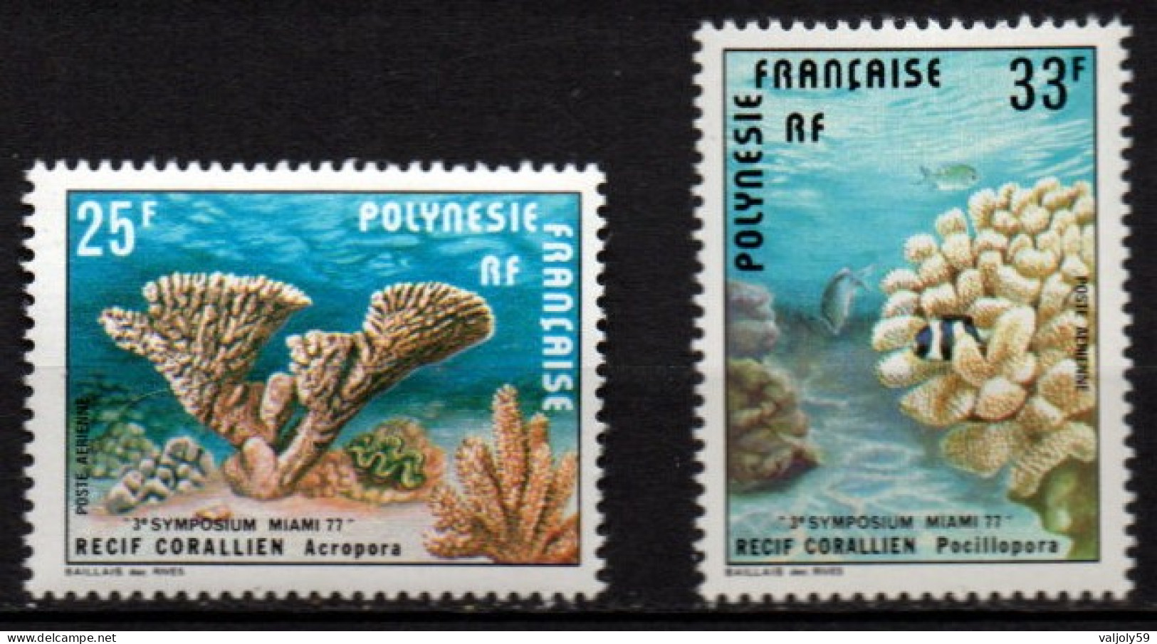 POLYNESIE FRANCAISE - 1977 - Poste Aérienne PA N°YT. 121** à 122** - Neufs