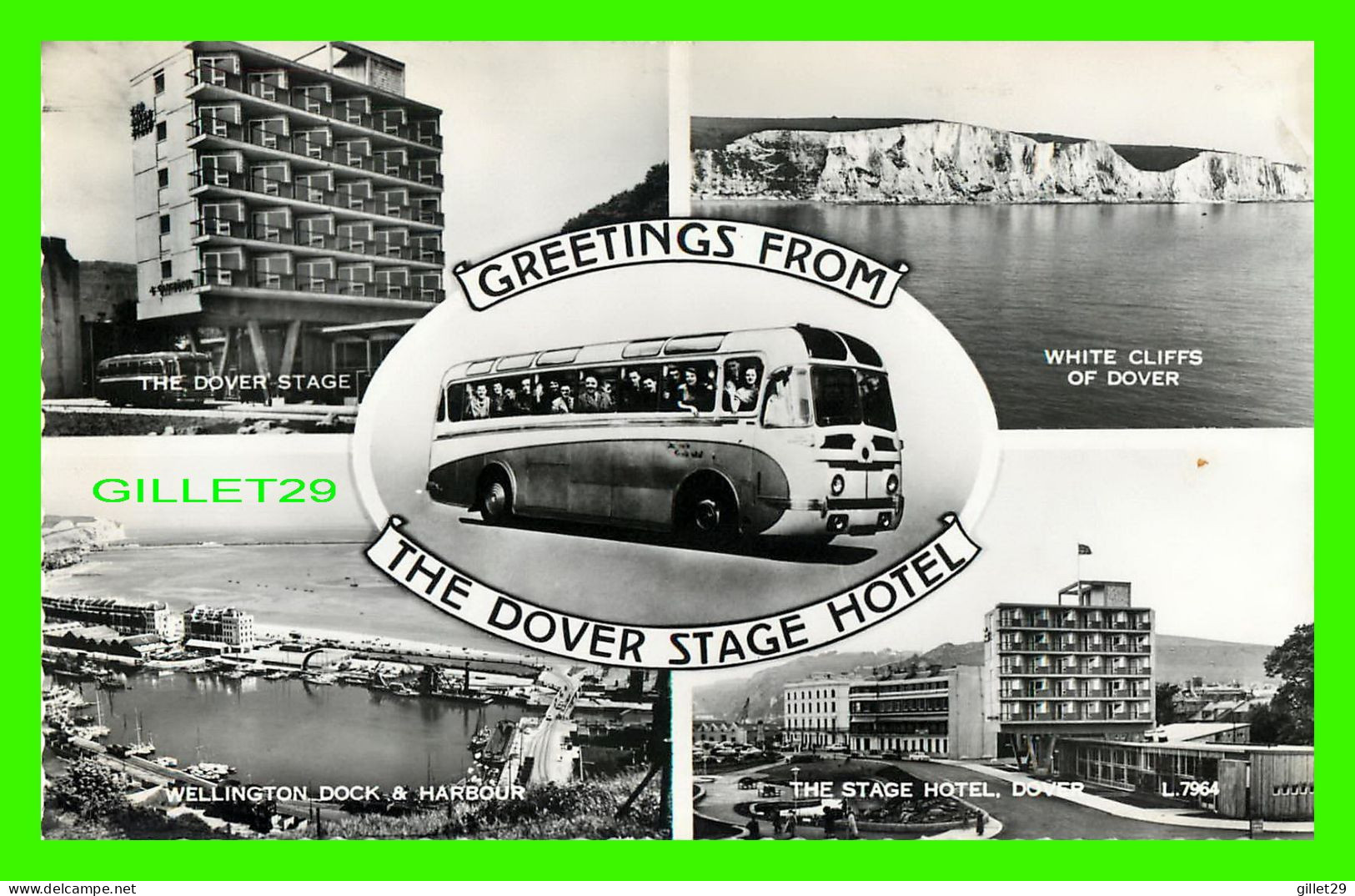 DOVER, KENT, UK - GREETINGS FROM THE DOVER STAGE HOTEL - 5 MULTIVUES - REAL PHOTOGRAPH - VALENTINE'S - - Dover