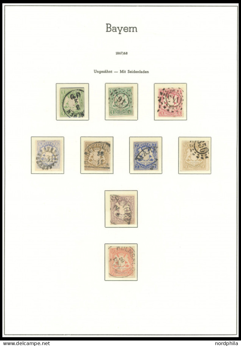 BAYERN O, 1849-1868, Sauber Gestempelte Sammlung Bayern Der Ungezähnten Kreuzerausgaben Auf Leuchtturm Falzlosseiten, Et - Used