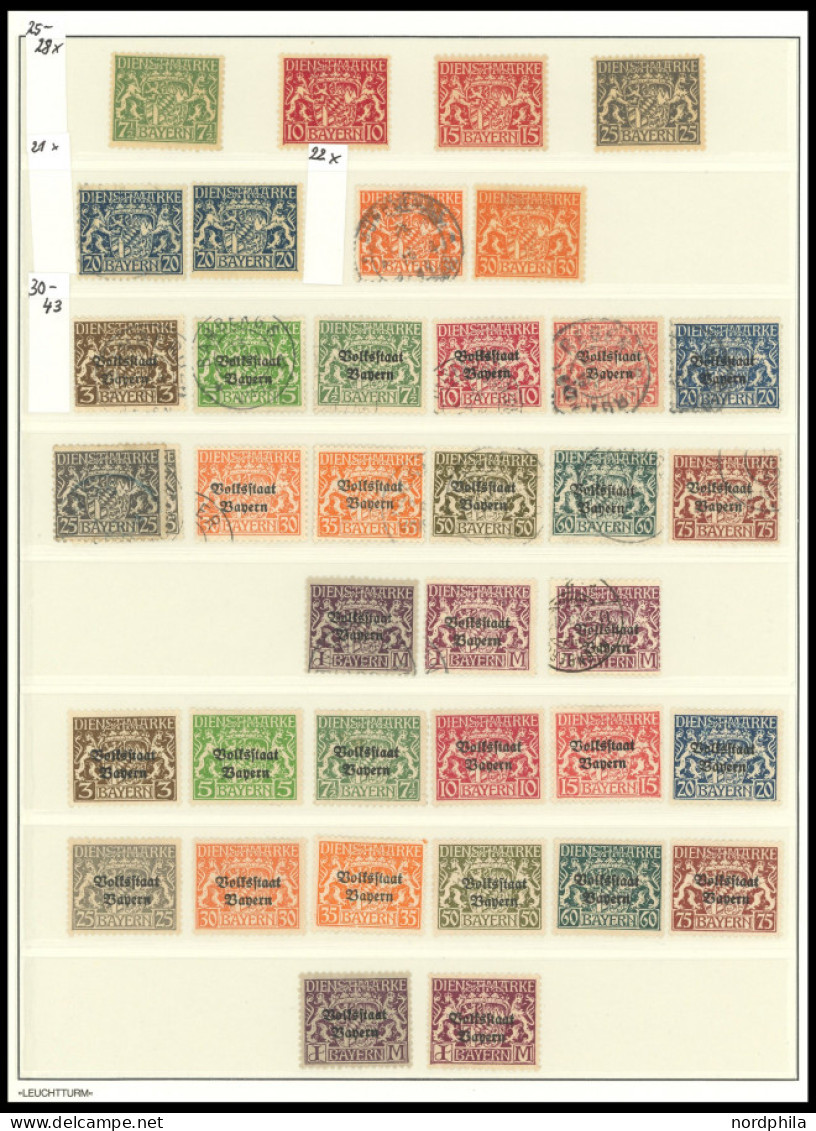 BAYERN o,, , reichhaltige Sammlung Bayern von 1876-1920 mit zahlreichen mittleren Werten, meist Prachterhaltung, alles u
