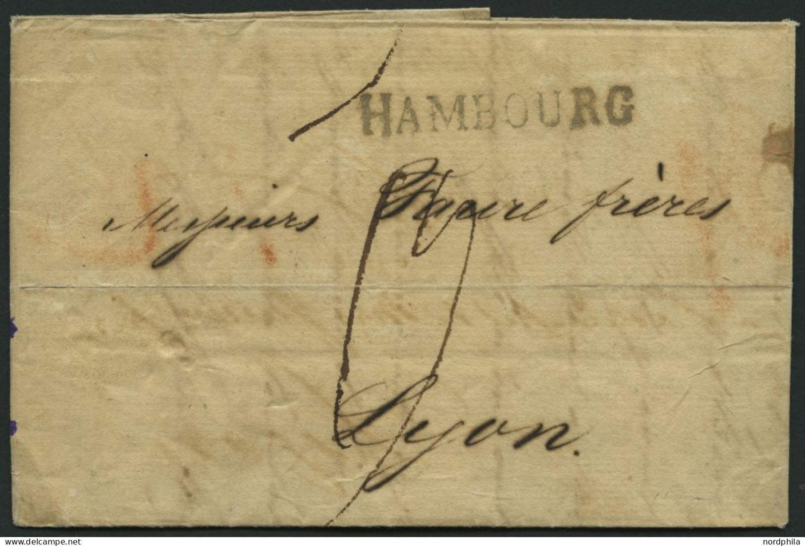 HAMBURG VORPHILA 1816, HAMBOURG, L1 Auf Brief Nach Lyon, Feinst - Autres & Non Classés