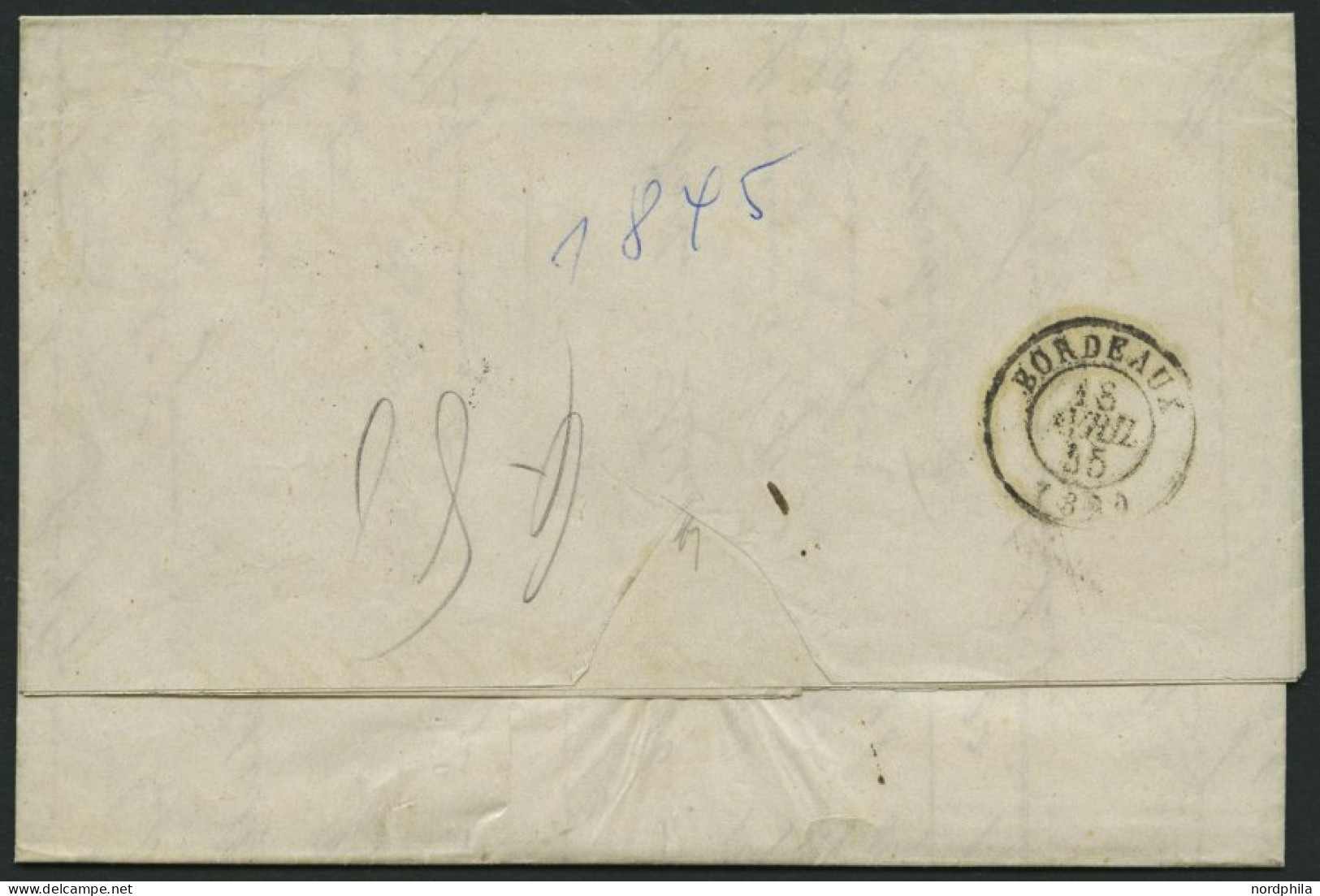 HAMBURG - THURN UND TAXISCHES O.P.A. 1845, T.T. HAMBURG, R3, Auf Brief Nach Bordeaux, Feinst - Prephilately