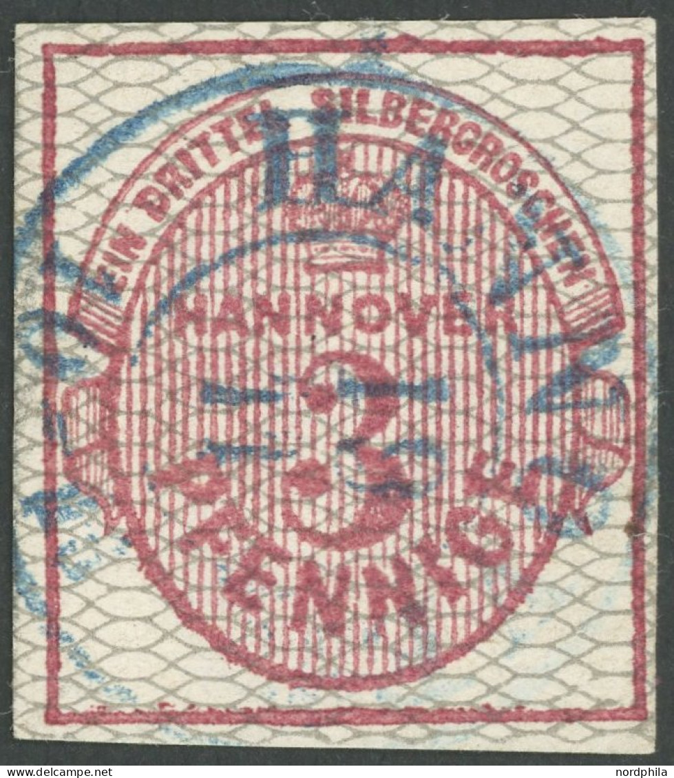 HANNOVER 8b O, 1856, 3 Pf. Karmin, Grau Genetzt, Pracht, Mi. 450.- - Hanover