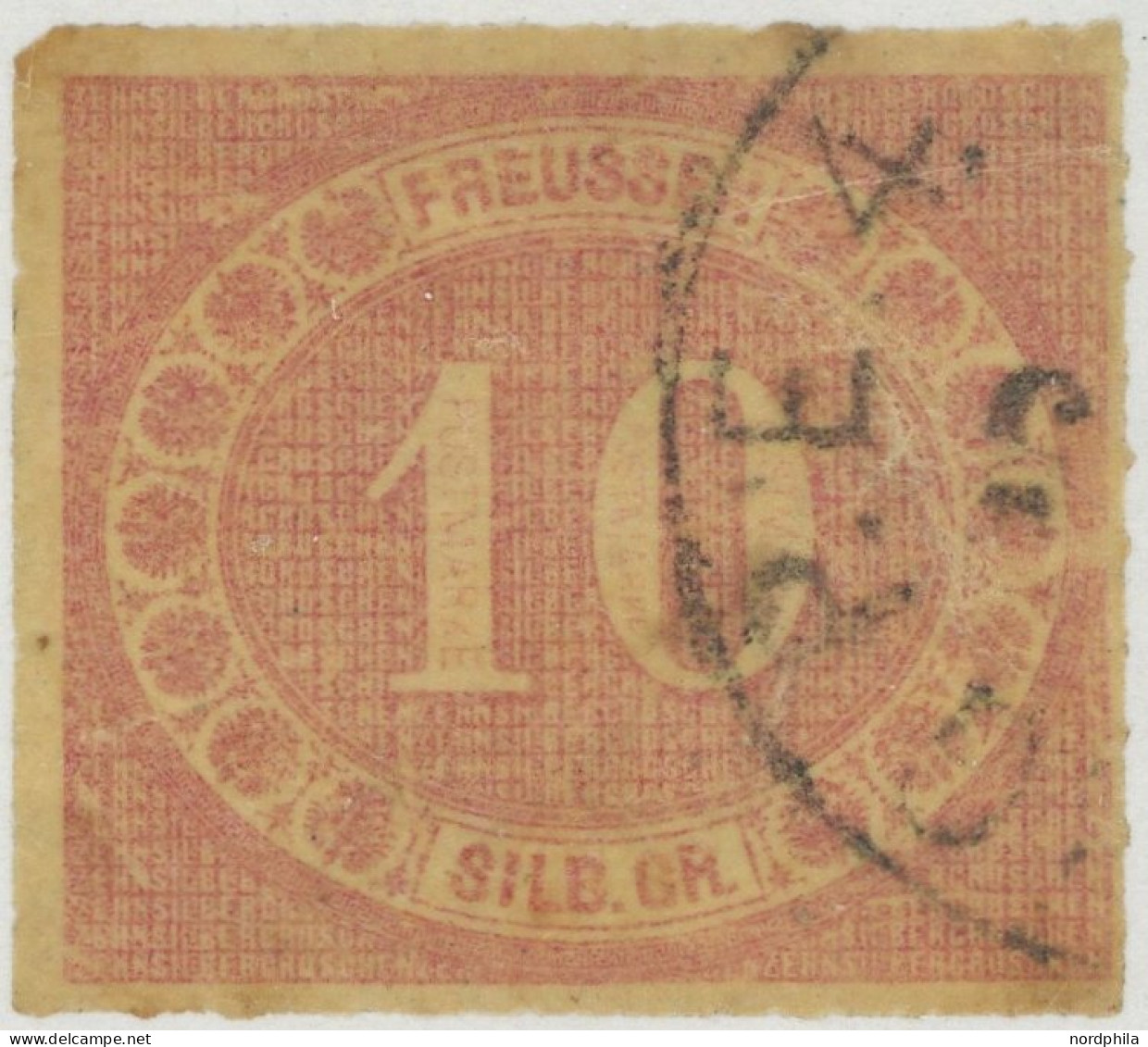 PREUSSEN 20 O, 1866, 10 Sgr. Rosarot, Feinst, Kurzbefund Wasels, Mi. 150.- - Autres & Non Classés