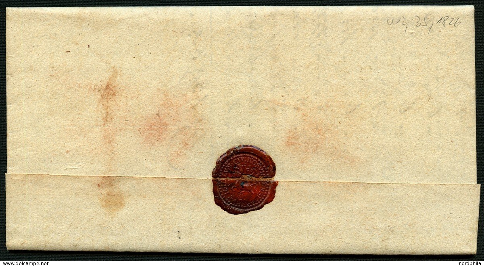 SACHSEN Sachsen 1826, Postvorschussbrief, Stempelpapier Von Rosswein Ins Nahegelegene Waldheim. Entwertet Mit Dem Zacken - Vorphilatelie