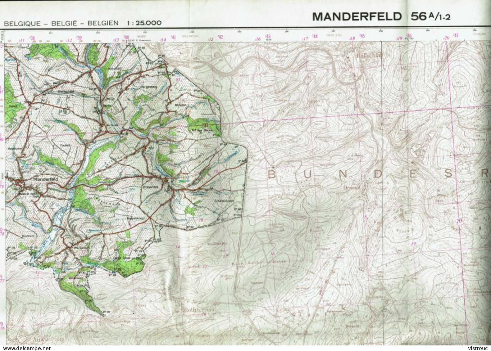 Institut Géographique Militaire Be - "MANDERFELD" - N° 56A/1-2 - Edition: 1976 - Echelle 1/25.000 - Topographische Karten