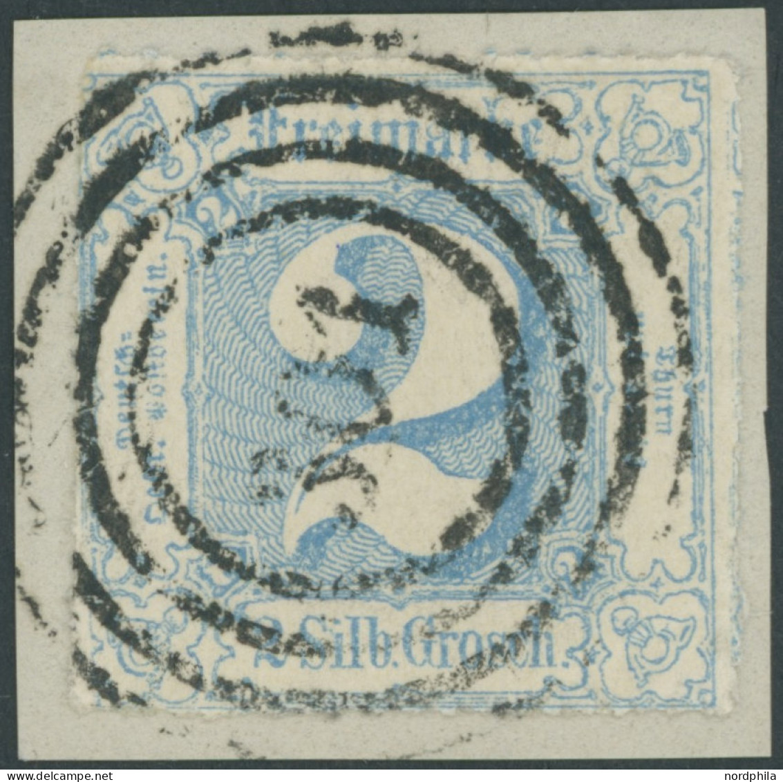 THURN Und TAXIS 39 BrfStk, 1865, 2 Sgr. Hellblau, Nummernstempel 301 (BREMEN), Prachtbriefstück, Mi. (70.-) - Andere & Zonder Classificatie