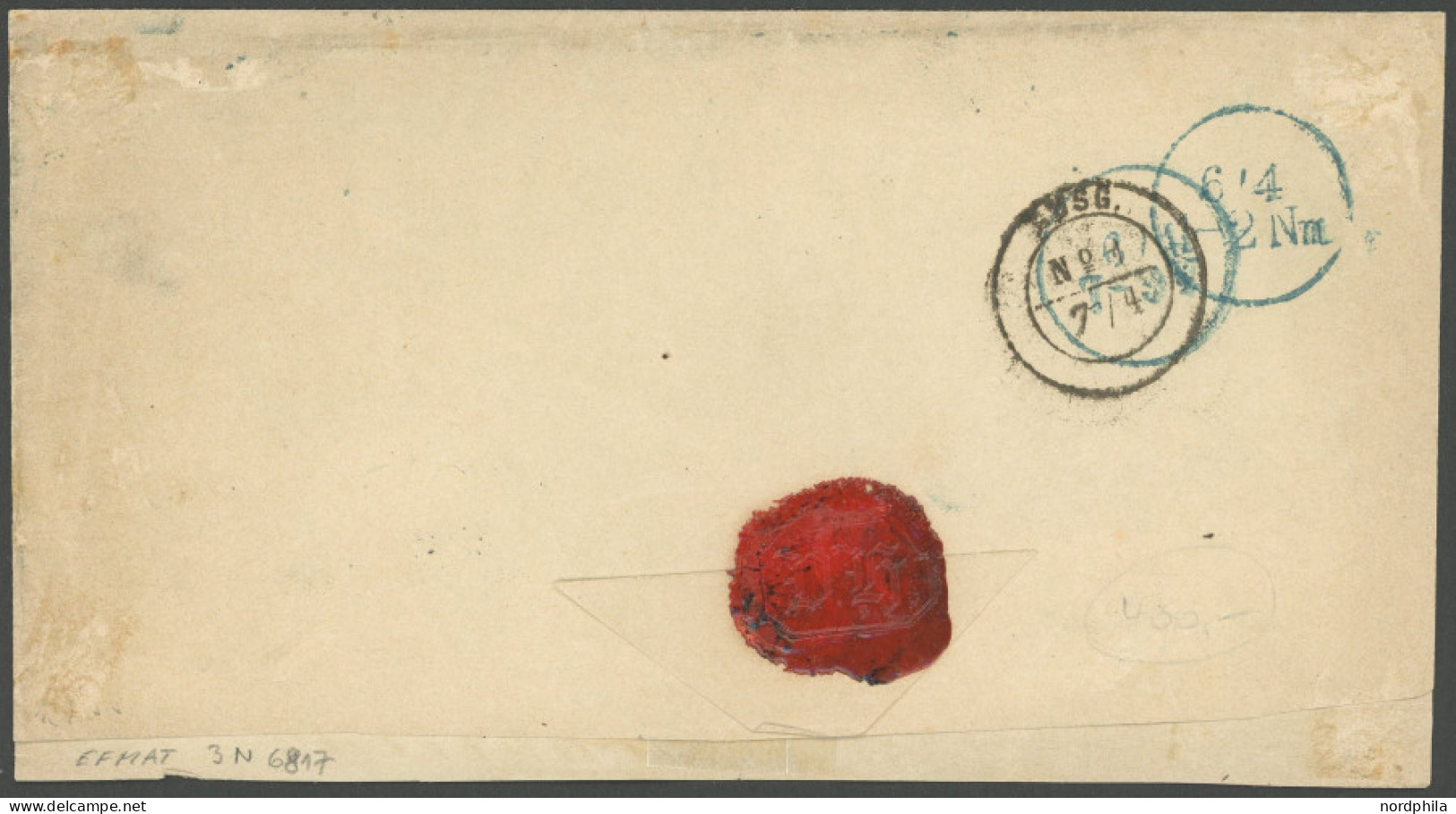 NDP 4 BRIEF, 1868, 1 Gr. Mittelrötlichkarmin Mit Breitem Linken Rand Und Reihenzähler 11 Auf Nicht Vollständiger Briefhü - Sonstige & Ohne Zuordnung
