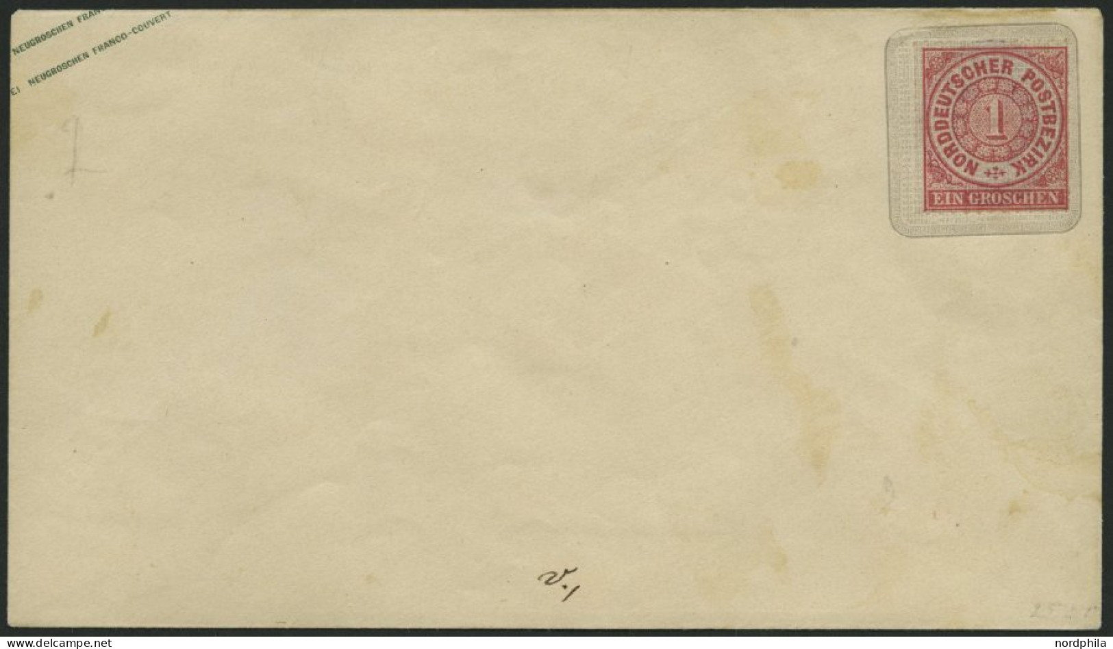 NDP U 51A BRIEF, 1863, 1 Gr. Rosa Auf 3 Ngr. Braun, Format A, Ungebraucht, Minimal Fleckig, Pracht, Mi. 110.- - Ganzsachen