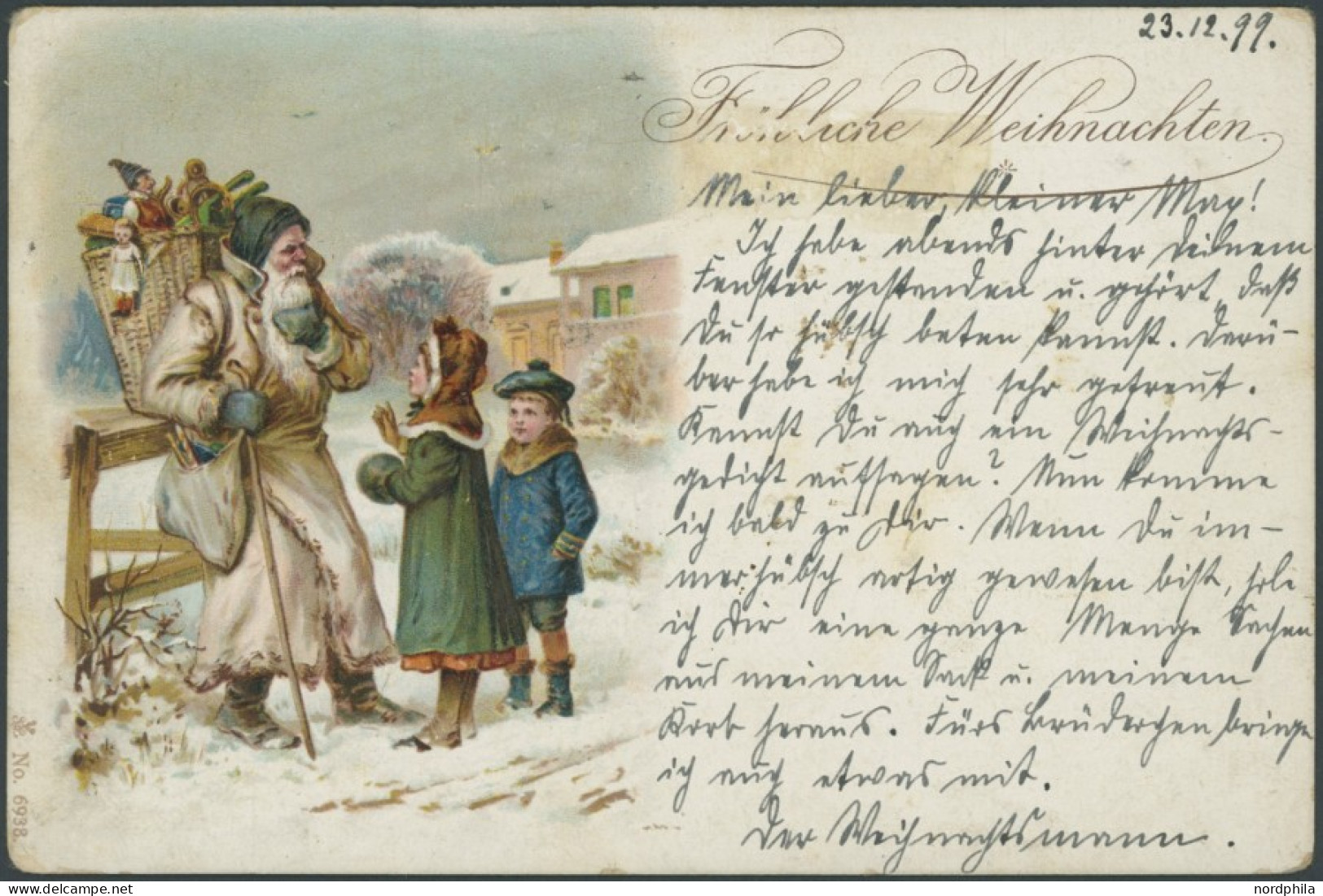 KIEL A 12 BRIEF, COURIER: 1899, 3 Pf. Stadtwappen, Weit Schraffierter Grund, Auf Weihnachtskarte, Pracht - Postes Privées & Locales