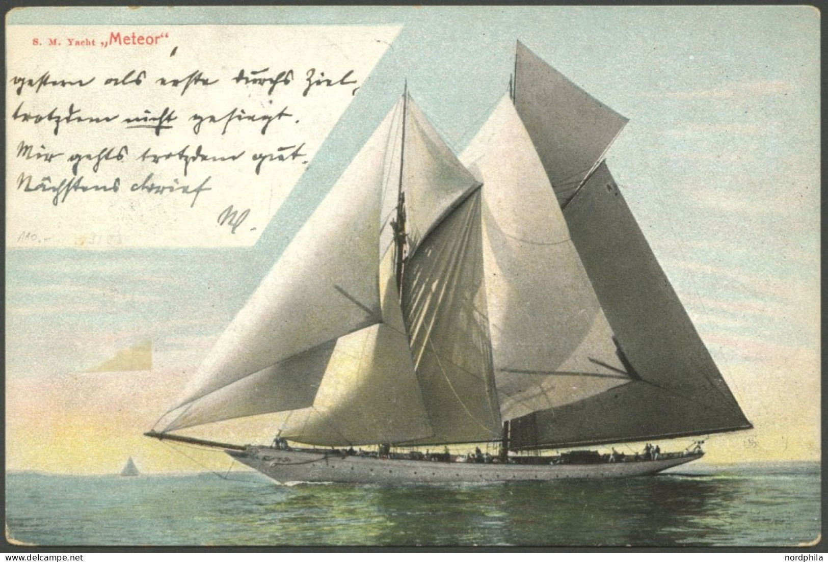 SST Bis 1918 06 BRIEF, KIEL P.A.f.d.K. BRITISCHE GESCHWADER, 29.6.1904, Auf Ansichtskarte S.M. YACHT METEOR, Mit 5 Pf. G - Briefe U. Dokumente