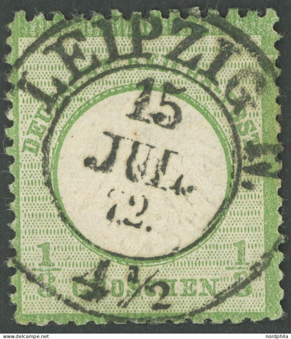 Dt. Reich 2a O, 1872, 1/3 Gr. Gelblichgrün, Idealer Zentrischer K2 LEIPZIG N, Pracht, Gepr. Brügger - Andere & Zonder Classificatie