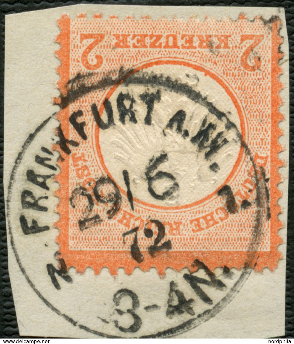 Dt. Reich 8 BrfStk, 1872, 2 Kr. Ziegelrot, K1 FRANKFURT N 1, Prachtbriefstück, Fotobefund Brugger, Mi. 400.- - Used Stamps