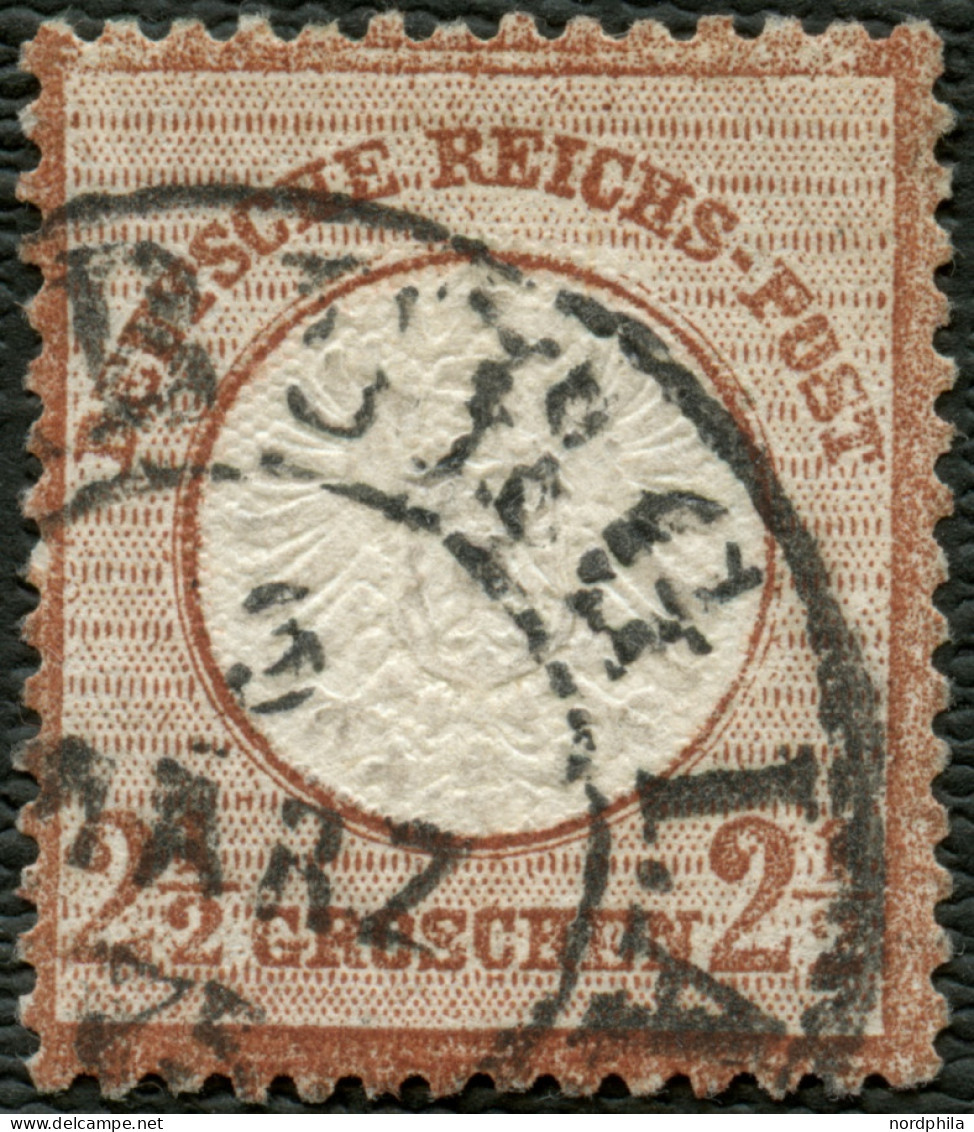 Dt. Reich 21b O, 1872, 21/2 Gr. Rotbraun, Mit Hufeisenstempel HAMBURG I.A., Farbfrisches Prachtstück, Fotobefund Krug, M - Oblitérés