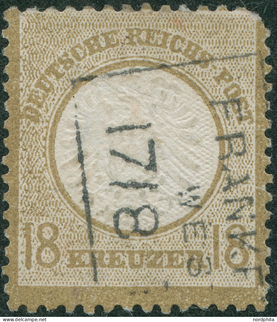 Dt. Reich 28 O, 1872, 18 Kr. Ockerbraun, R3 Frankfurt Div. Mängel - Fein, Mi. 2800.- - Used Stamps