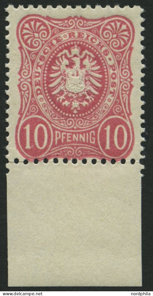 Dt. Reich 41a , 1880, 10 Pf. Lebhaftkarmin, Postfrisch, Unterrandstück, Pracht, Gepr. Zenker, Mi. (120.-) - Ongebruikt