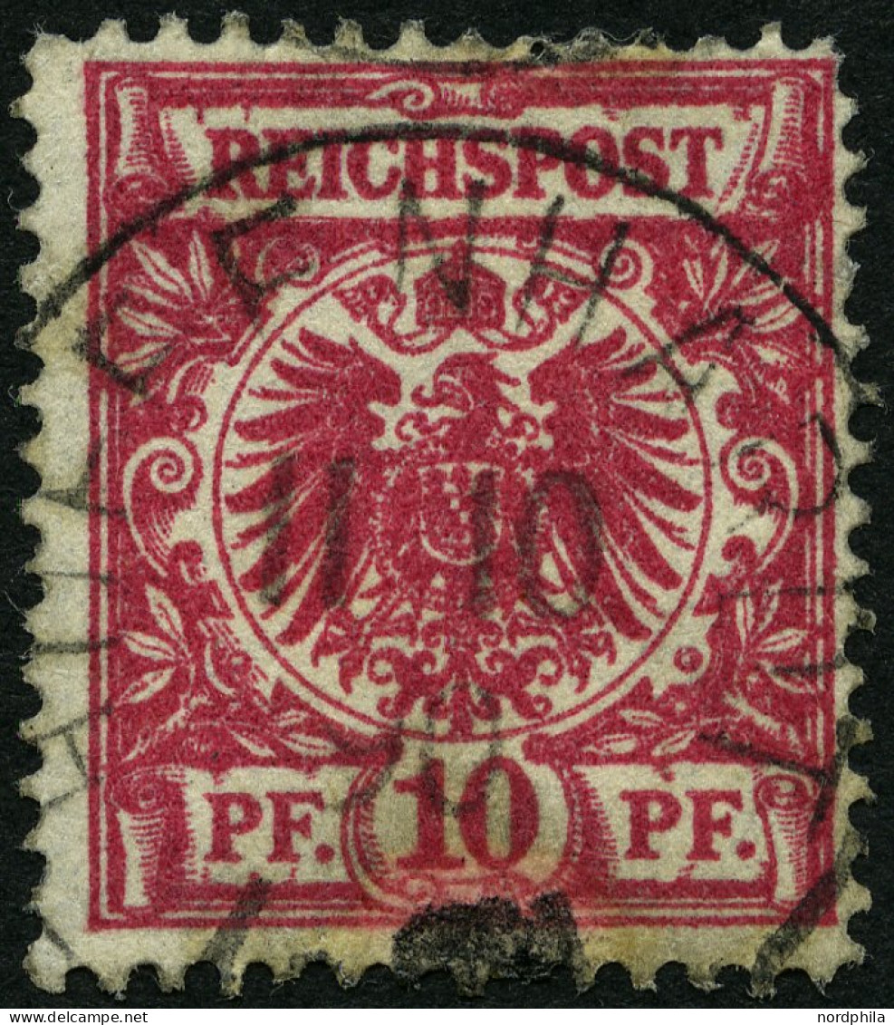 Dt. Reich 47aa O, 1889, 10 Pf. Lilabraun, Feinst, Gepr. Zenker, Mi. 100.- - Gebruikt