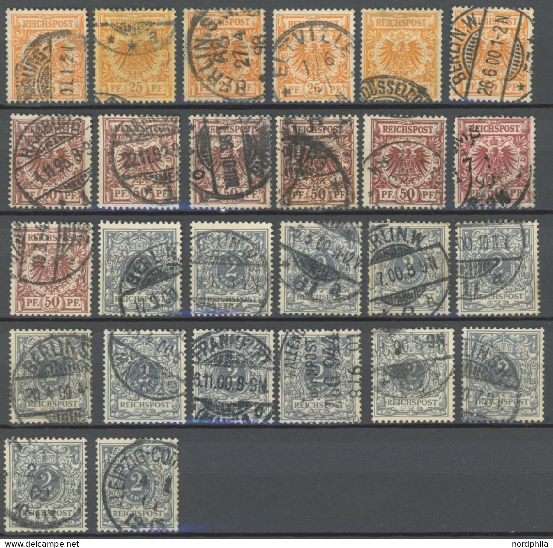 LOTS 45-52 O, Krone/Adler, Interessante Partie Von 162 Werten, Meist Prachterhaltung, Fundgrube! - Autres & Non Classés