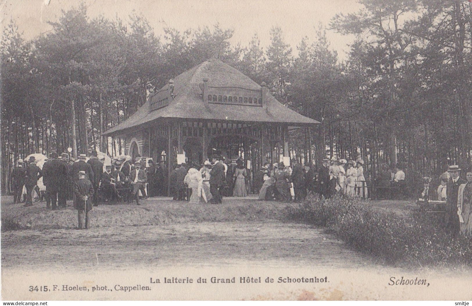 SCHOTEN SCHOOTENHOF 1908 LA LAITERIE DU GRAND HOTEL - MOOIE ANIMATIE - HOELEN KAPELLEN 3415 - Schoten