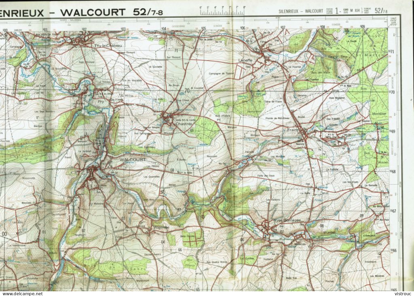 Institut Géographique Militaire Be - "SILENRIEUX-WALCOURT" - N° 52/7-8 - Edition: 1970 - Echelle 1/25.000 - Topographische Karten