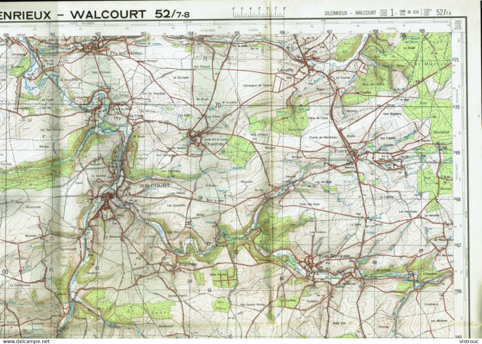Institut Géographique Militaire Be - "SILENRIEUX-WALCOURT" - N° 52/7-8 - Edition: 1970 - Echelle 1/25.000 - Cartes Topographiques