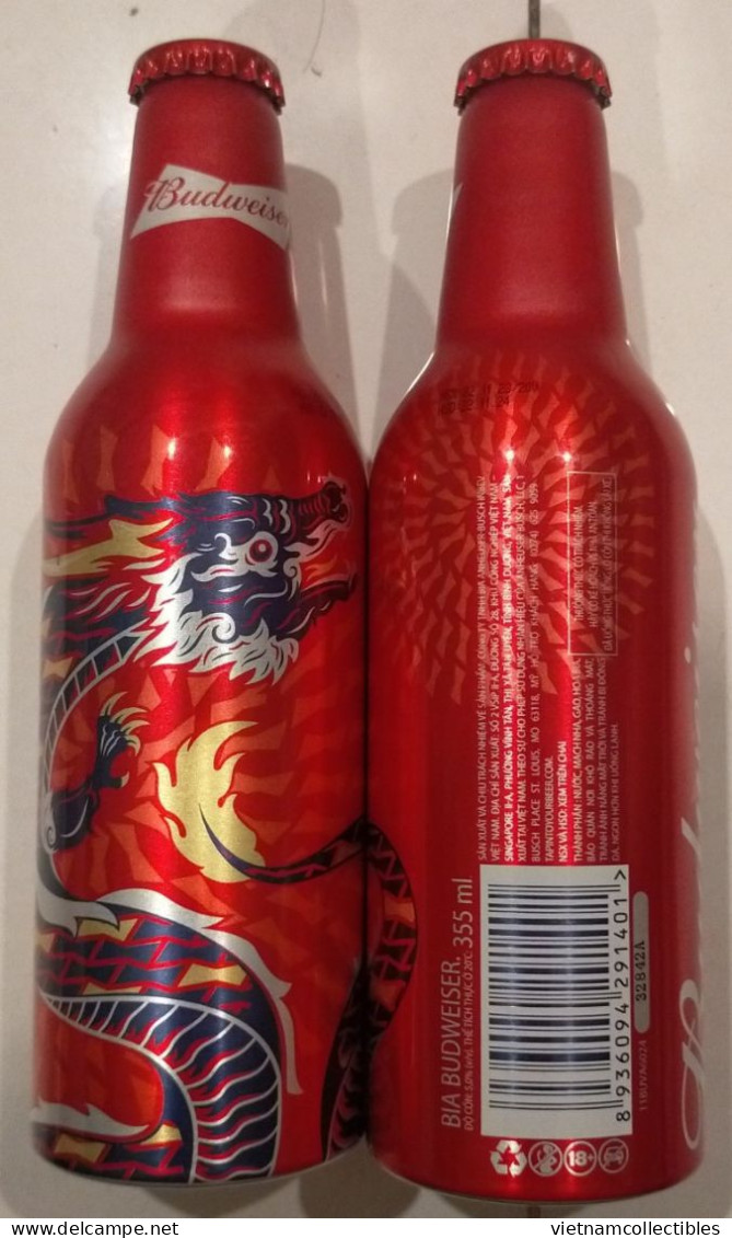 Budweiser Vietnam Viet Nam 355ml Empty Aluminium Beer Bottle : NEW YEAR OF DRAGON 2024 - Bier