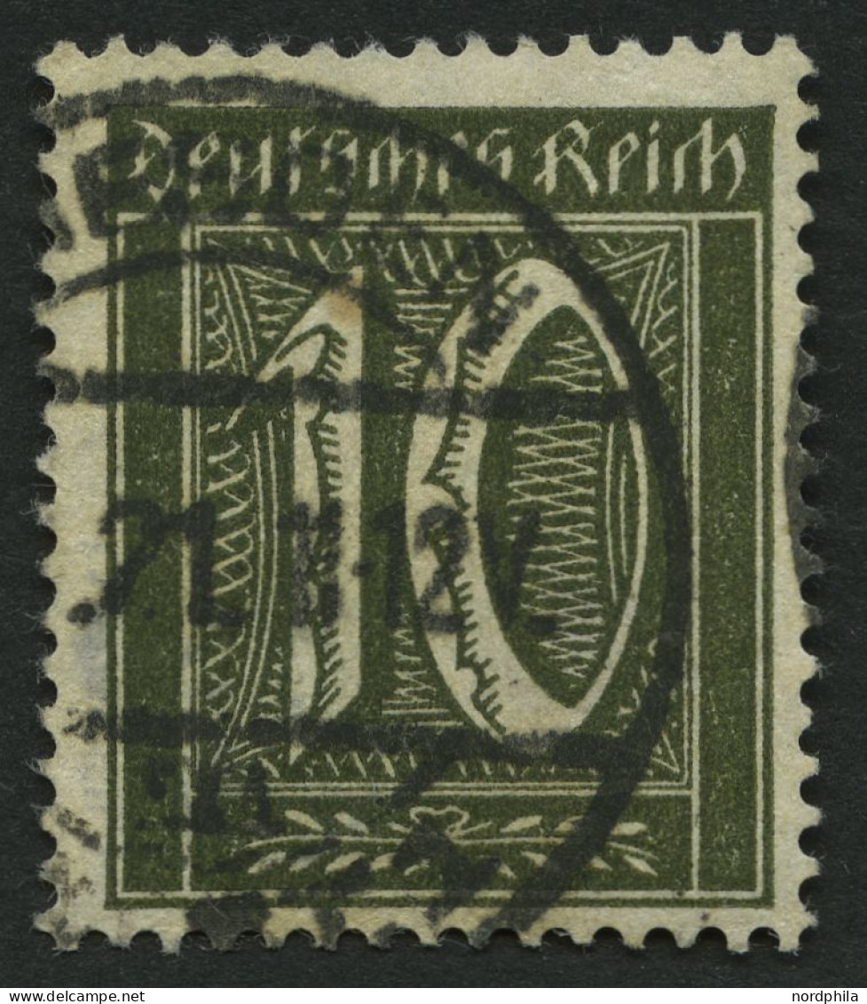 Dt. Reich 159b O, 1921, 10 Pf. Schwarzoliv, Normale Zähnung, Pracht, Gepr. Weinbuch, Mi. 350.- - Gebraucht