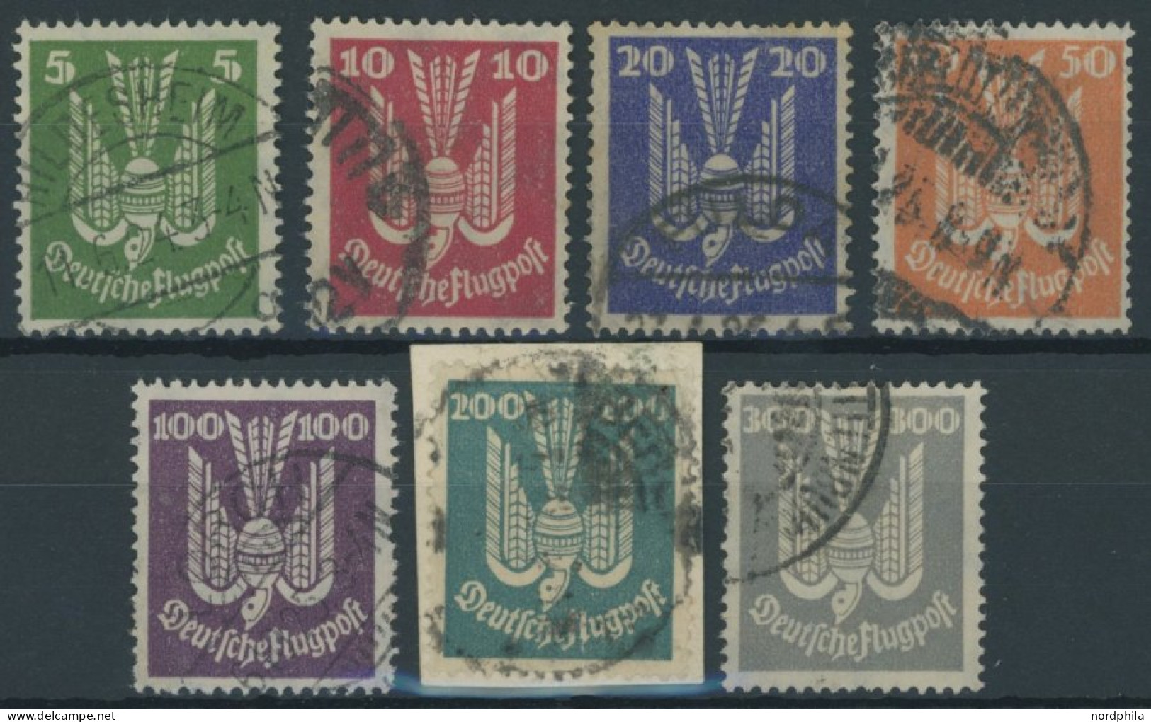 Dt. Reich 344-50 O,BrfStk , 1924, Holztaube, Erhaltung Etwas Unterschiedlich, Mi. 350.- - Storia Postale
